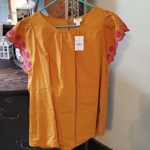 Jcrew Factory flutter sleeve top